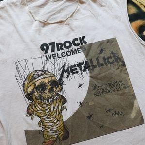 Vintage Metallica 97 Rock Pittsburgh Radio Station Civic Arena 1991 Pushead Tee
